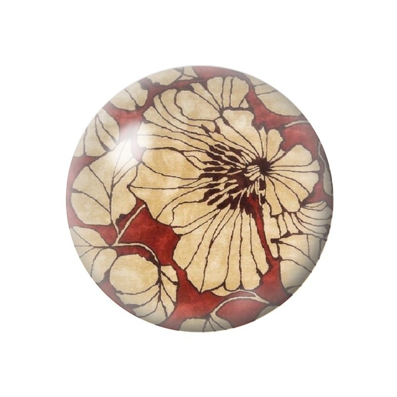 Cabochon en Verre Illustré Fleurs 12 à 25mm