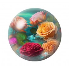 Cabochon en Verre Illustré Fleurs 12 à 25mm pour la création de bijoux fantaisie - DIY