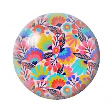 Cabochon en Verre Illustré Fleurs 12 à 25mm pour la création de bijoux fantaisie - DIY