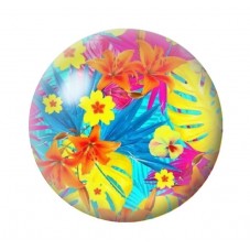Cabochon en Verre Illustré Fleurs 12 à 25mm pour la création de bijoux fantaisie - DIY