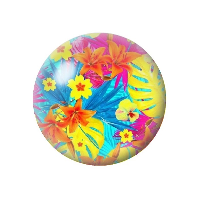 Cabochon en Verre Illustré Fleurs 12 à 25mm