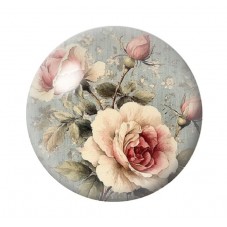 Cabochon en Verre Illustré Fleurs 12 à 25mm pour la création de bijoux fantaisie - DIY
