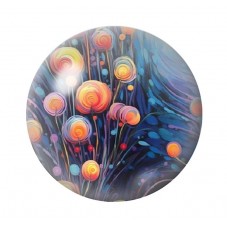 Cabochon en Verre Illustré Fleurs 12 à 25mm pour la création de bijoux fantaisie - DIY