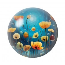 Cabochon en Verre Illustré Fleurs 12 à 25mm pour la création de bijoux fantaisie - DIY