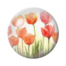 Cabochon en Verre Illustré Fleurs 12 à 25mm pour la création de bijoux fantaisie - DIY