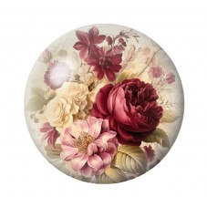 Cabochon en Verre Illustré Fleurs 12 à 25mm pour la création de bijoux fantaisie - DIY