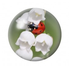 Cabochon en Verre Illustré Fleurs 12 à 25mm pour la création de bijoux fantaisie - DIY