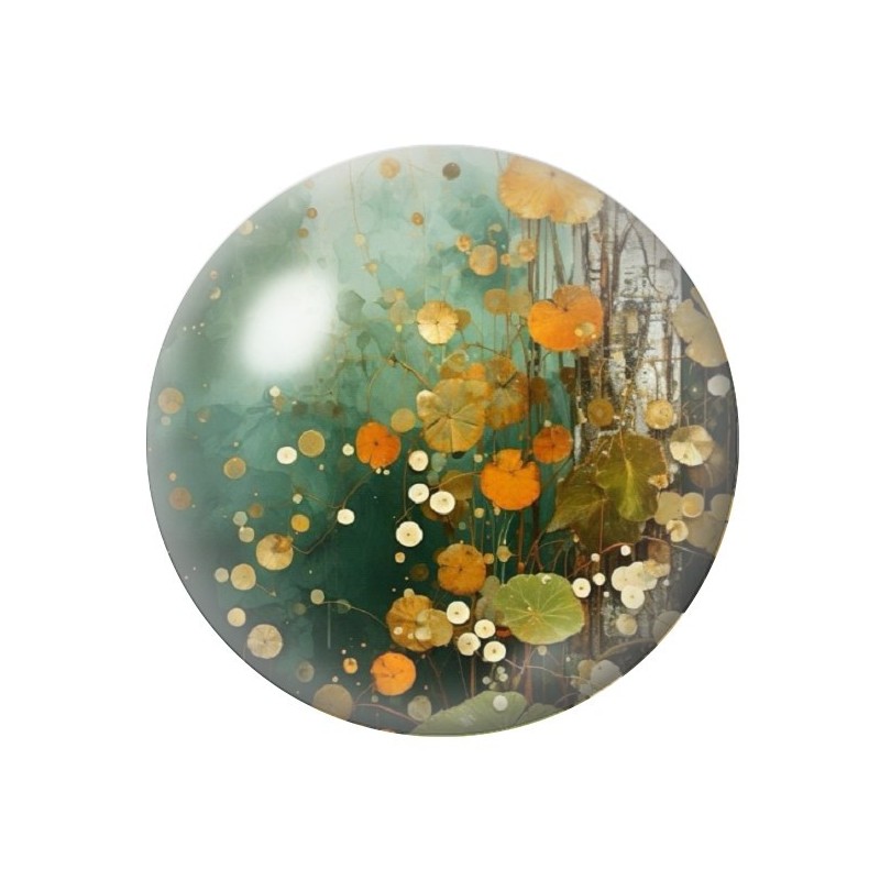 Cabochon en Verre Illustré Fleurs 12 à 25mm