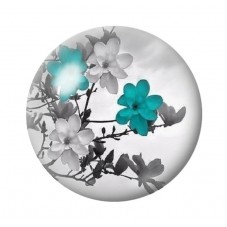 Cabochon en Verre Illustré Fleurs 12 à 25mm pour la création de bijoux fantaisie - DIY
