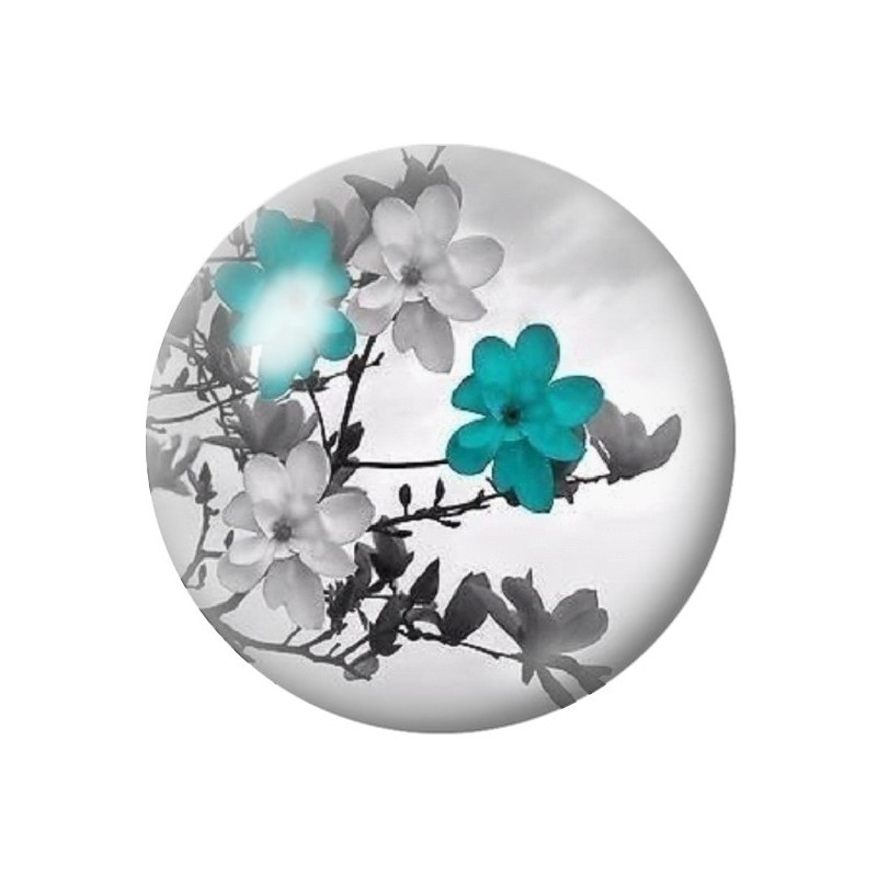 Cabochon en Verre Illustré Fleurs 12 à 25mm