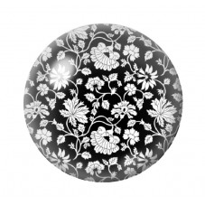 Cabochon en Verre Illustré Fleurs 12 à 25mm pour la création de bijoux fantaisie - DIY