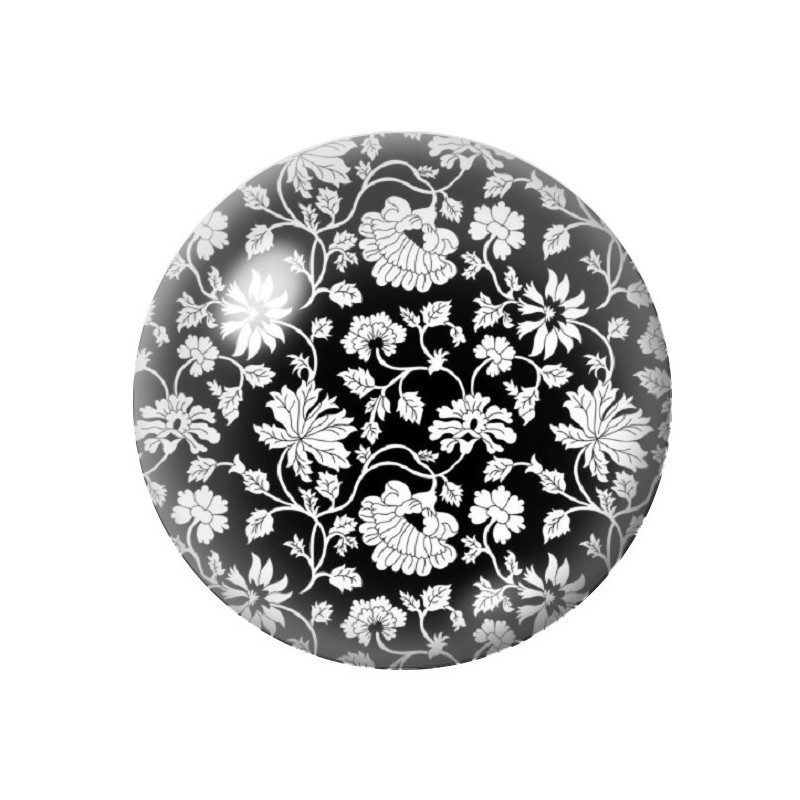 Cabochon en Verre Illustré Fleurs 12 à 25mm