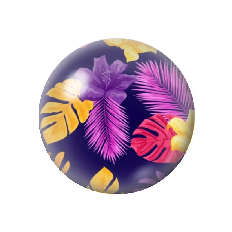 Cabochon en Verre Illustré Fleurs 12 à 25mm