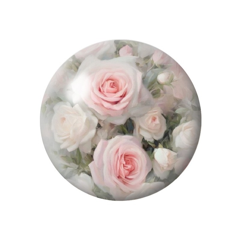 Cabochon en Verre Illustré Fleurs 12 à 25mm