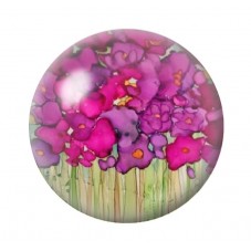 Cabochon en Verre Illustré Fleurs 12 à 25mm pour la création de bijoux fantaisie - DIY
