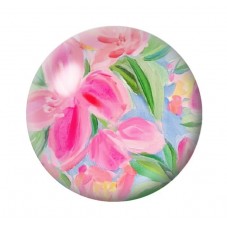 Cabochon en Verre Illustré Fleurs 12 à 25mm pour la création de bijoux fantaisie - DIY