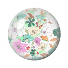 Cabochon en Verre Illustré Fleurs 12 à 25mm pour la création de bijoux fantaisie - DIY