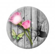 Cabochon en Verre Illustré Fleurs 12 à 25mm pour la création de bijoux fantaisie - DIY