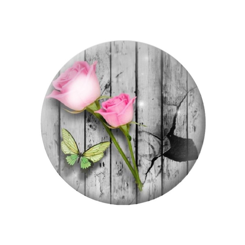 Cabochon en Verre Illustré Fleurs 12 à 25mm