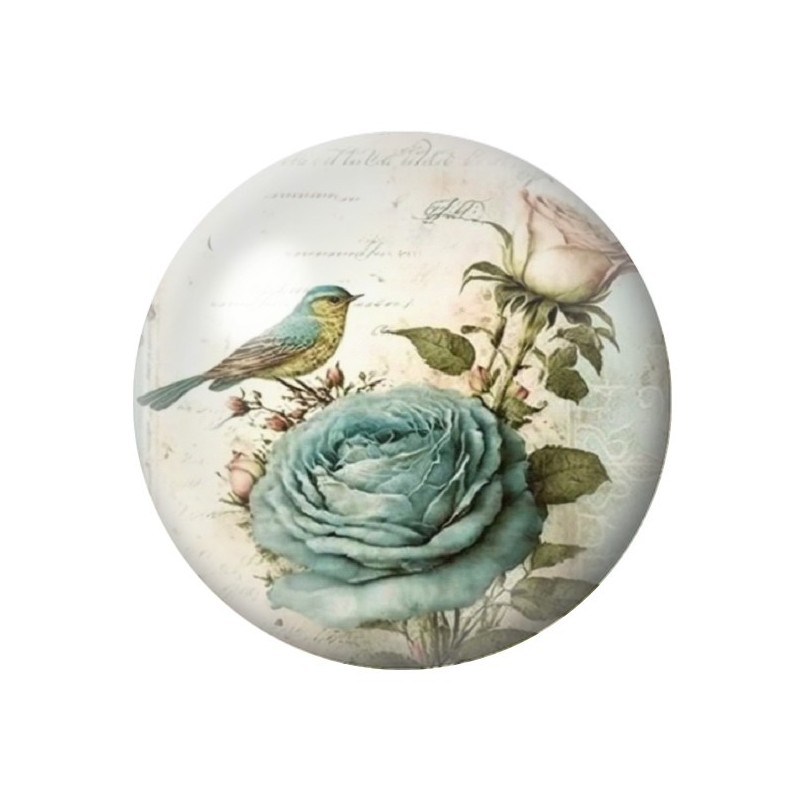 Cabochon en Verre Illustré Fleurs 12 à 25mm