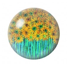 Cabochon en Verre Illustré Fleurs 12 à 25mm pour la création de bijoux fantaisie - DIY
