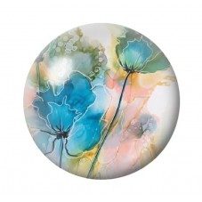 Cabochon en Verre Illustré Fleurs 12 à 25mm pour la création de bijoux fantaisie - DIY