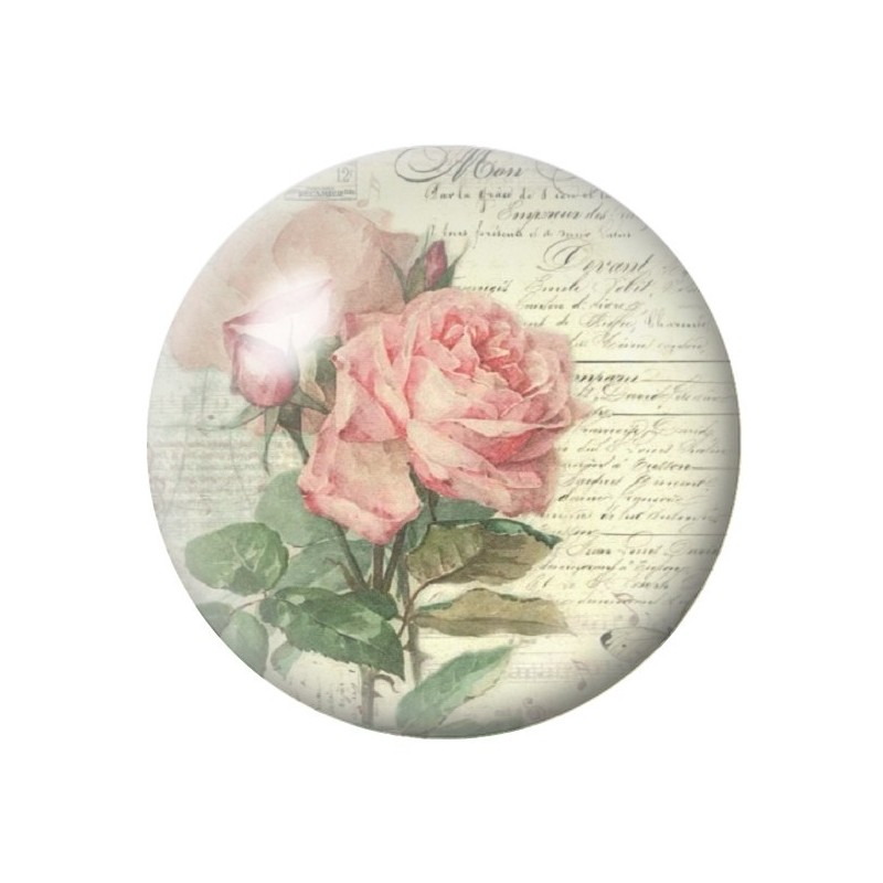 Cabochon en Verre Illustré Fleurs 12 à 25mm