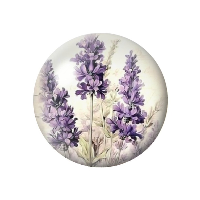 Cabochon en Verre Illustré Fleurs 12 à 25mm