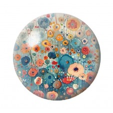 Cabochon en Verre Illustré Fleurs 12 à 25mm pour la création de bijoux fantaisie - DIY