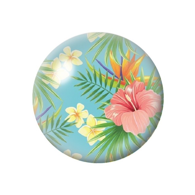Cabochon en Verre Illustré Fleurs 12 à 25mm