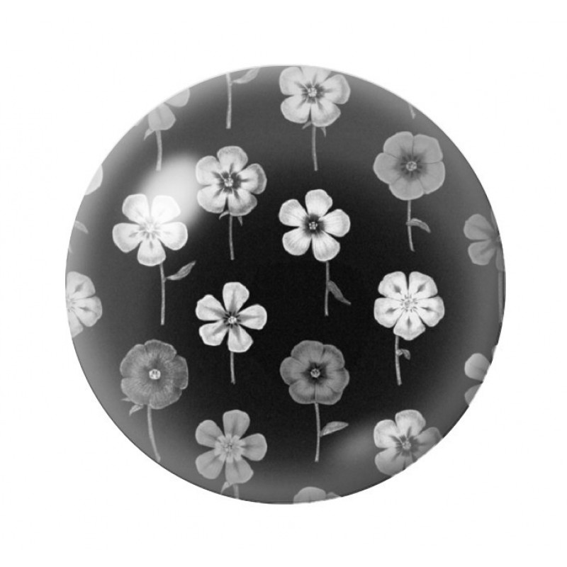 Cabochon en Verre Illustré Fleurs 12 à 25mm