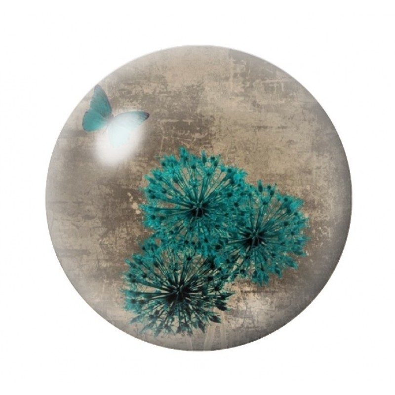 Cabochon en Verre Illustré Fleurs 12 à 25mm