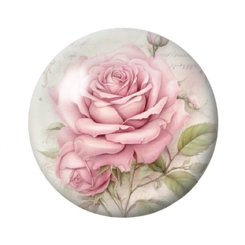 Cabochon en Verre Illustré Fleurs 12 à 25mm