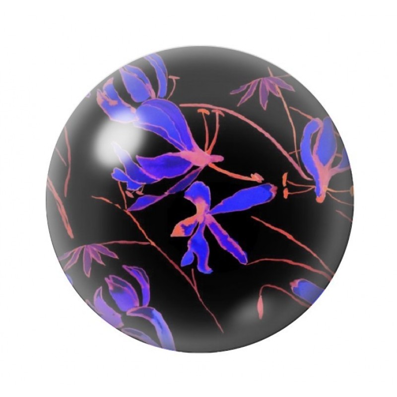 Cabochon en Verre Illustré Fleurs 12 à 25mm