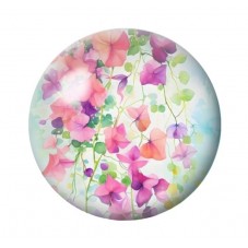 Cabochon en Verre Illustré Fleurs 12 à 25mm pour la création de bijoux fantaisie - DIY