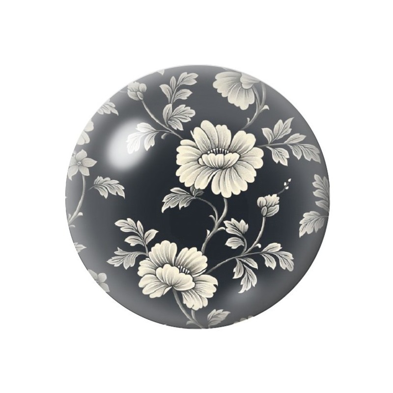 Cabochon en Verre Illustré Fleurs 12 à 25mm