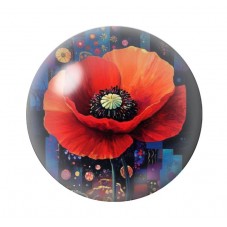 Cabochon en Verre Illustré Fleurs 12 à 25mm pour la création de bijoux fantaisie - DIY