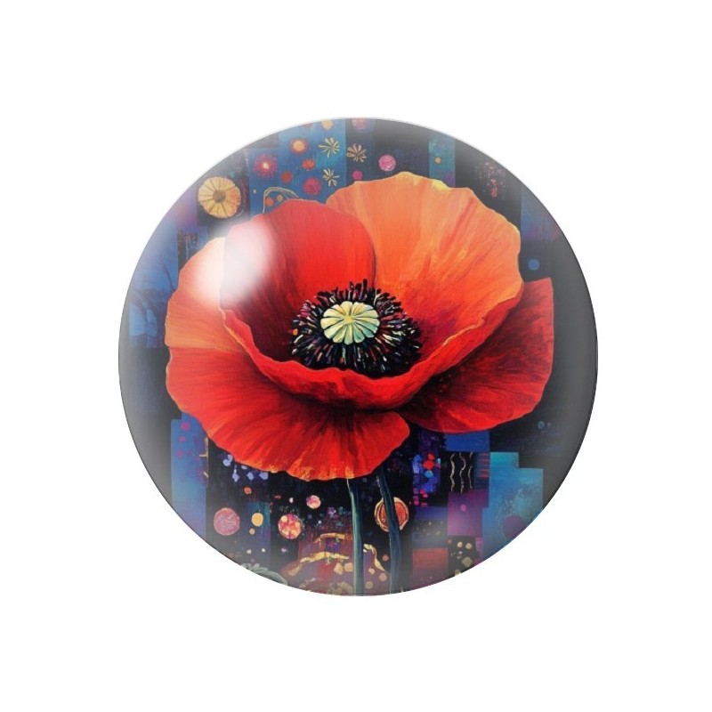 Cabochon en Verre Illustré Fleurs 12 à 25mm