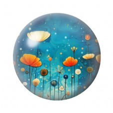 Cabochon en Verre Illustré Fleurs 12 à 25mm pour la création de bijoux fantaisie - DIY