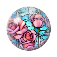 Cabochon en Verre Illustré Fleurs 12 à 25mm pour la création de bijoux fantaisie - DIY