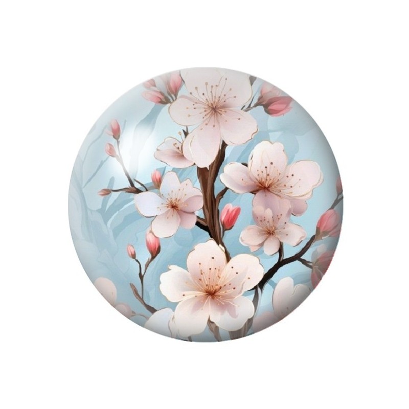 Cabochon en Verre Illustré Fleurs 12 à 25mm