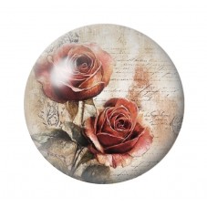 Cabochon en Verre Illustré Fleurs 12 à 25mm pour la création de bijoux fantaisie - DIY