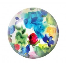 Cabochon en Verre Illustré Fleurs 12 à 25mm pour la création de bijoux fantaisie - DIY
