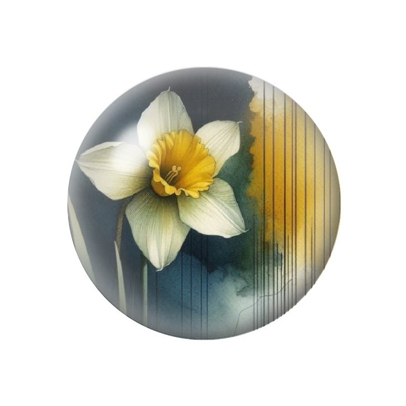 Cabochon en Verre Illustré Fleurs 12 à 25mm