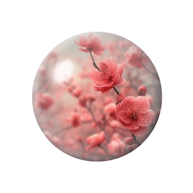 Cabochon en Verre Illustré Fleurs 12 à 25mm