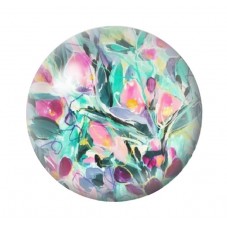 Cabochon en Verre Illustré Fleurs 12 à 25mm pour la création de bijoux fantaisie - DIY