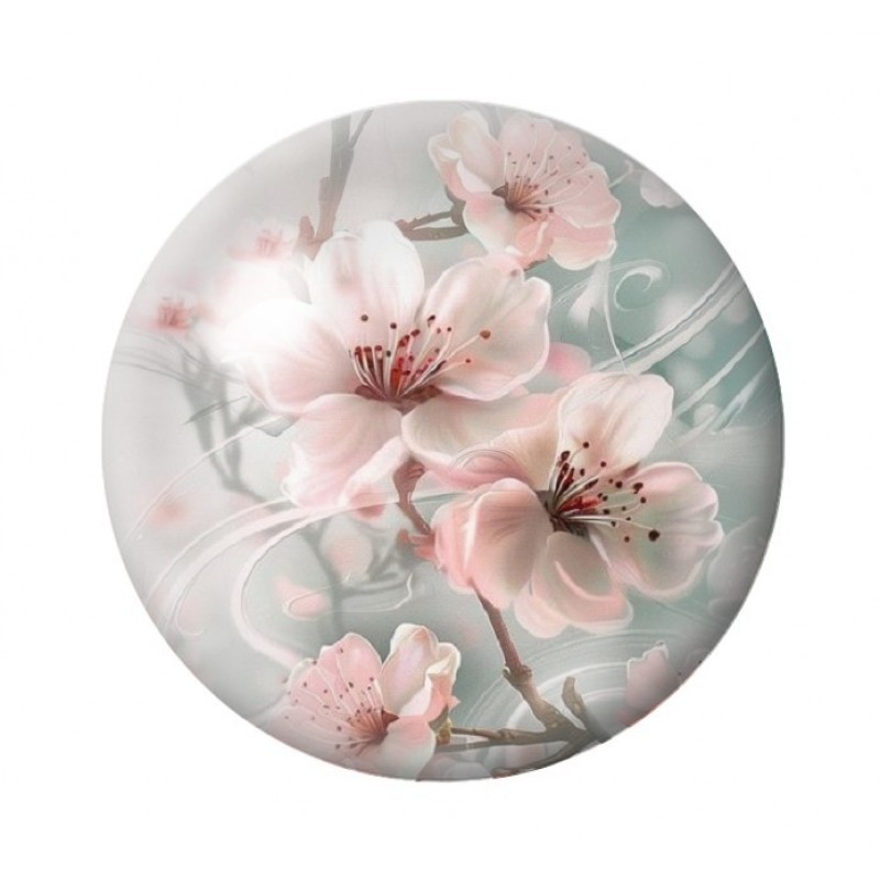 Cabochon en Verre Illustré Fleurs 12 à 25mm