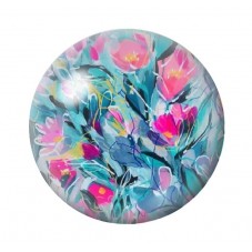 Cabochon en Verre Illustré Fleurs 12 à 25mm pour la création de bijoux fantaisie - DIY
