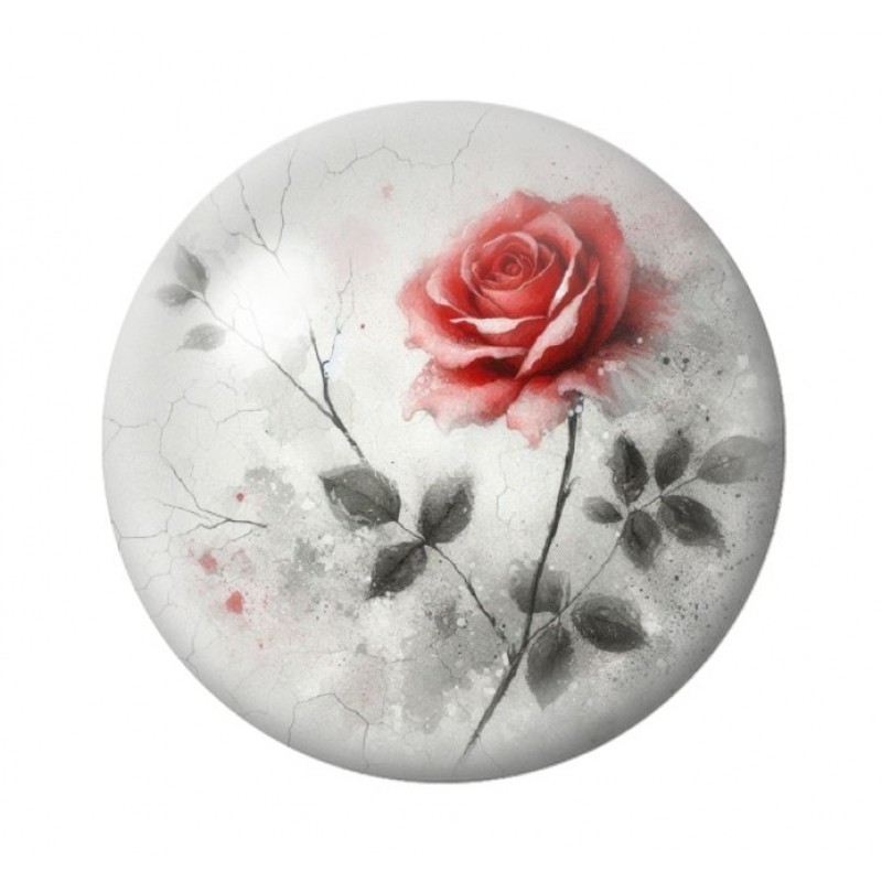 Cabochon en Verre Illustré Fleurs 12 à 25mm