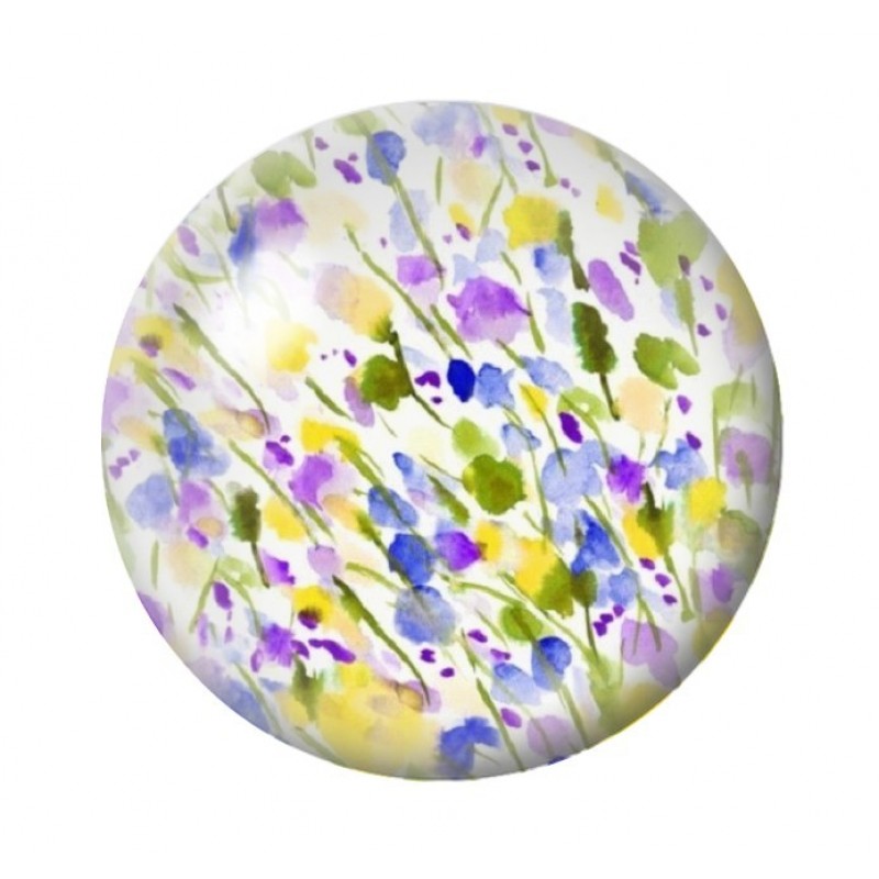 Cabochon en Verre Illustré Fleurs 12 à 25mm